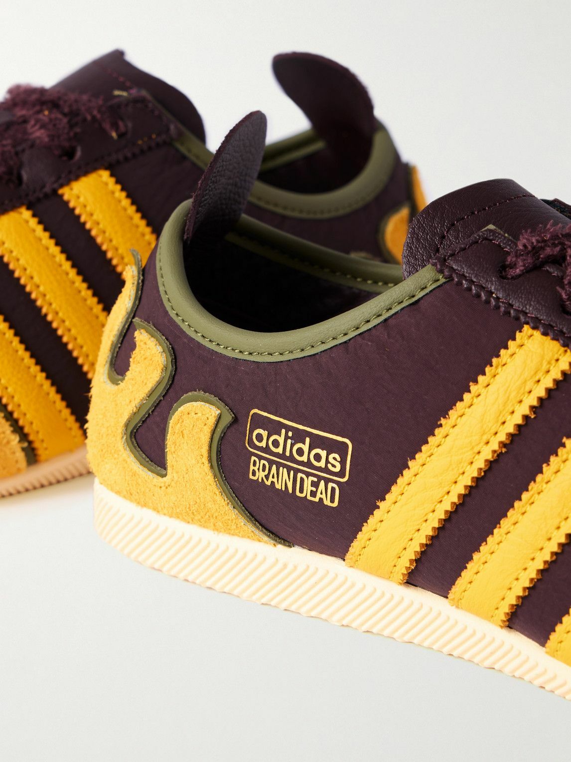 adidas Originals - Brain Dead Japan Lo Brushed-Suede, Leather and Shell Sneakers - Yellow