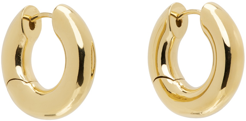 Numbering Gold Round Volume Earrings
