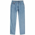 Martine Rose Women's Straight Leg Jeans in Blue Pinstripe