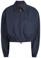 Alexander Wang Cotton-blend Cropped Jacket Navy