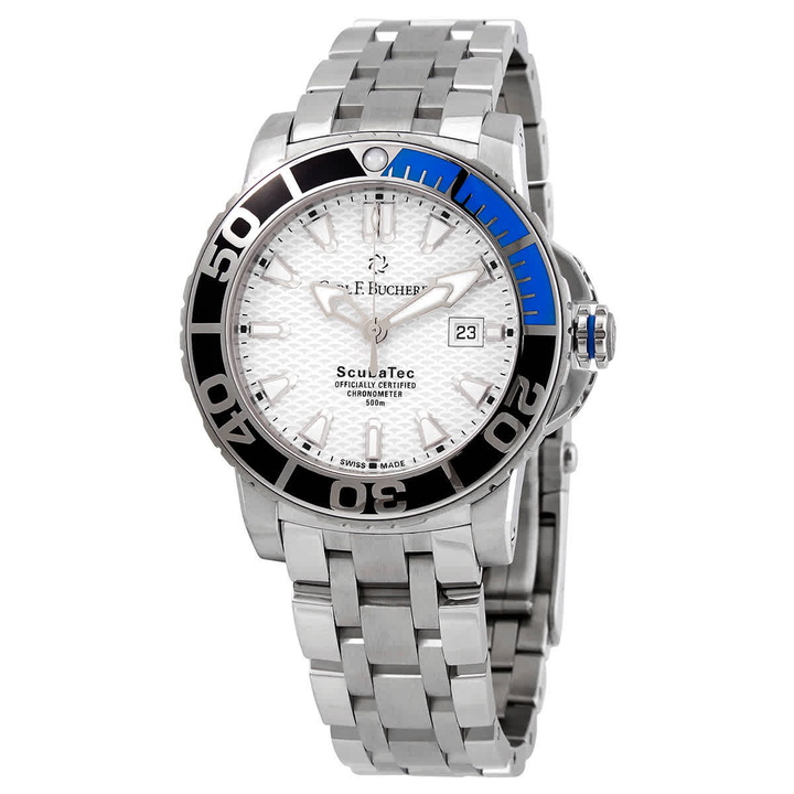 Photo: Carl F. Bucherer Patravi ScubaTec White Dial Batman Bezel Mens Watch 00.10632.23.23.21