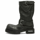 Balenciaga Men's Venom Leather Boots in Black/Silver