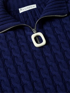JW Anderson - Slim-Fit Cable-Knit Merino Wool Half-Zip Sweater - Blue