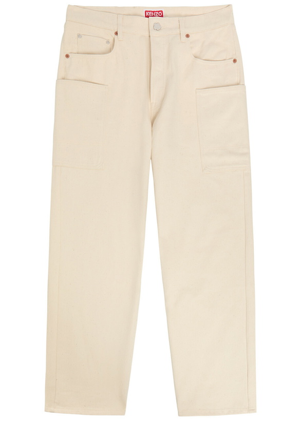 Photo: Kenzo Cargo Monkey Straight-leg Jeans White