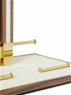 Lorenzi Milano - Leather and Mother-of-Pearl Trimmed Wood and Brass Wardrobe Valet