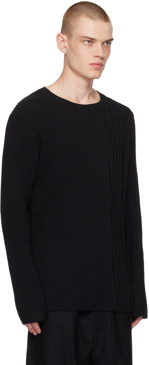 Yohji Yamamoto Black Plaited Sweater Yohji Yamamoto