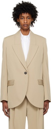 GIA STUDIOS Beige Peaked Lapel Blazer