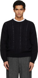 TONYWACK Black Distressed Ribbed Sweater