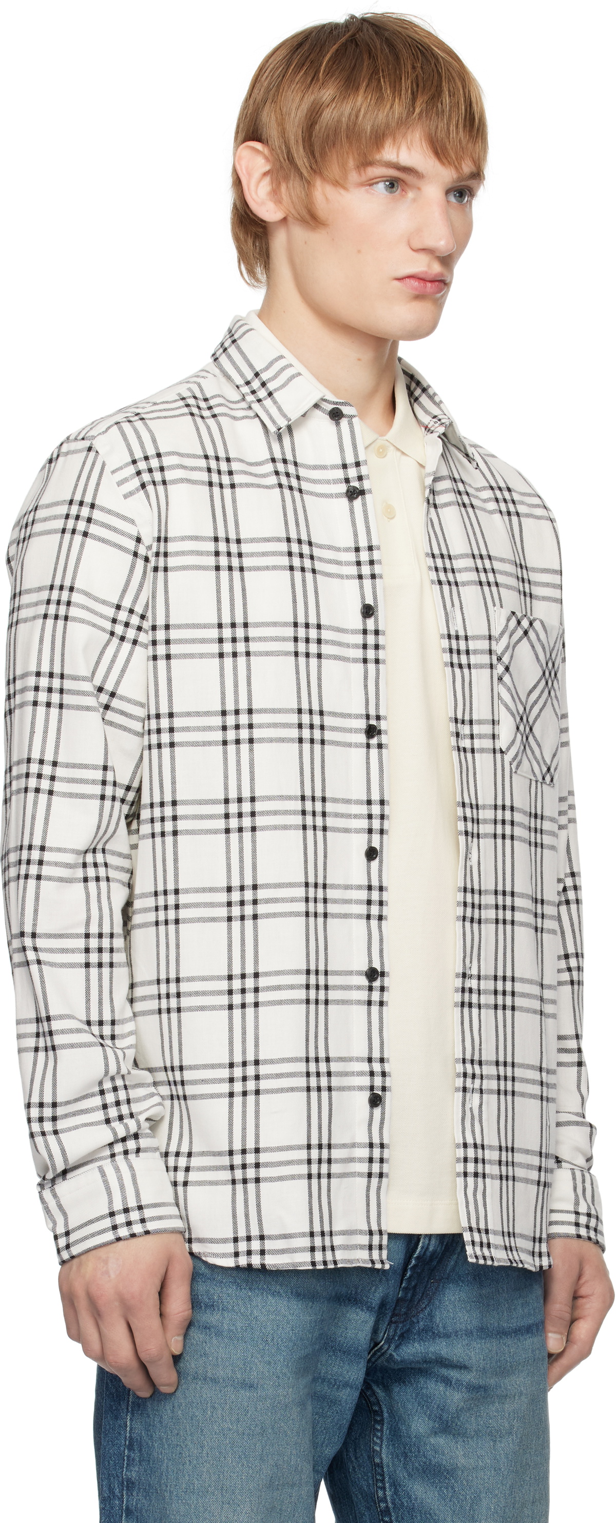 Hugo Off-White Cotton Shirt Hugo Boss