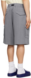 Y-3 Gray Crinkle Shorts