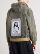 Enfants Riches Déprimés - War Started Appliquéd Cotton-Canvas Hooded Jacket - Green