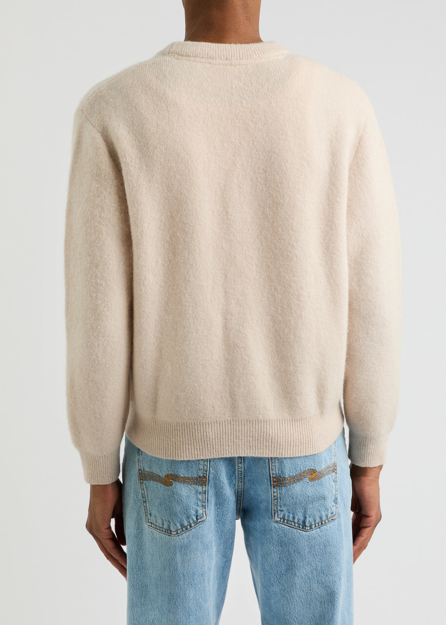 Percival White Glove Logo Knitted Cardigan Ecru