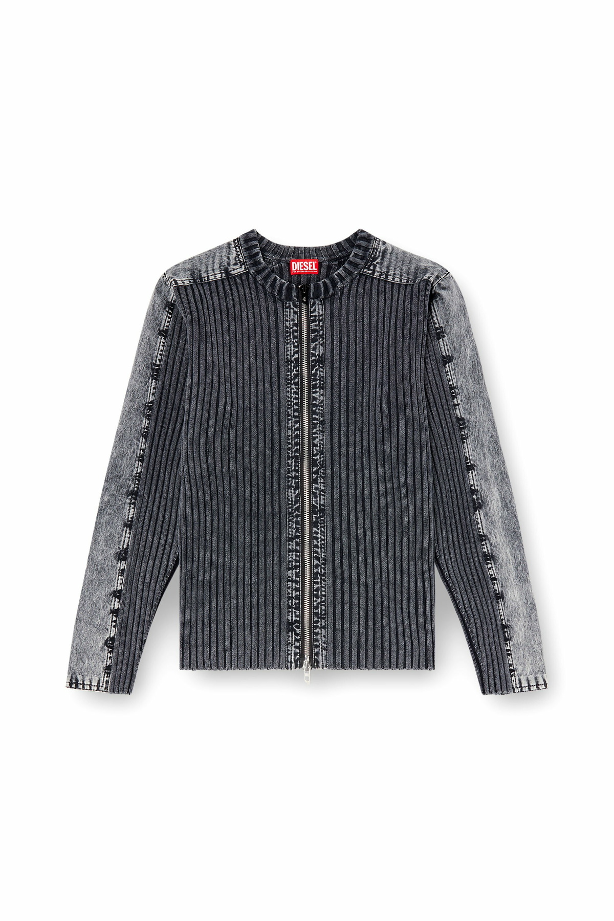 Diesel Zip-up cardigan with contrast panels - Knitwear Mens in