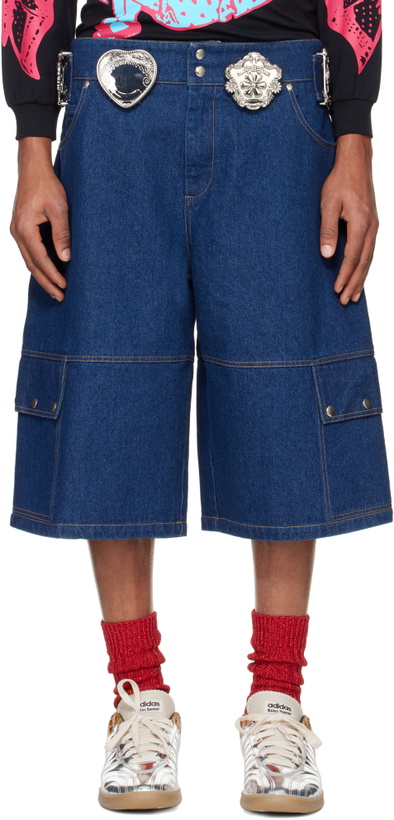 Photo: Chopova Lowena Blue Balmy Denim Shorts