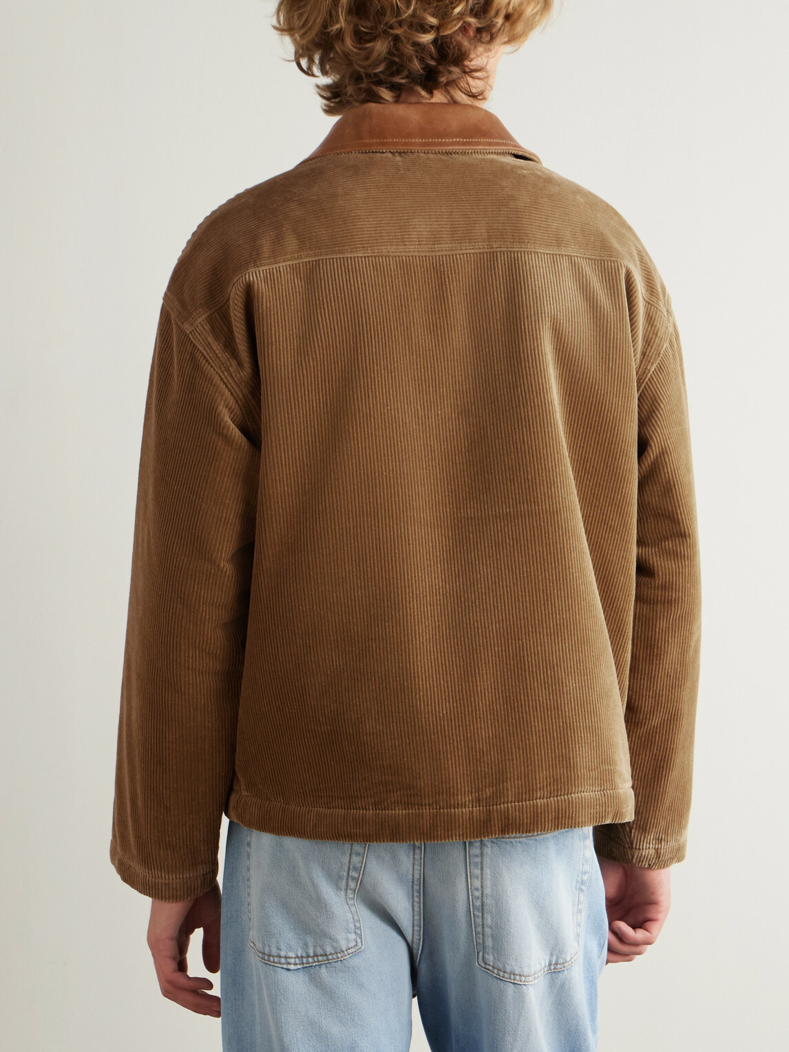 MANAAKI - Wiri Leather-Trimmed Cotton-Corduroy Jacket - Brown