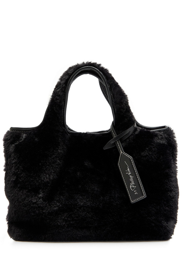 Photo: 3.1 Phillip Lim Market Mini Faux fur Tote - Black - One Size