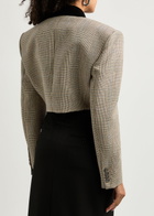 Giuseppe DI Morabito Houndstooth Cropped Blazer Brown