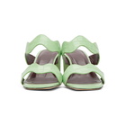 Staud Green Frankie Wavy Heeled Sandals