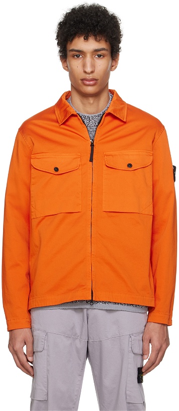 Photo: Stone Island Orange Garment-Dyed Jacket