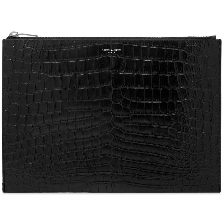 Photo: Saint Laurent Embossed Croc Tablet Holder