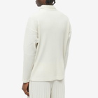 Homme Plissé Issey Miyake Men's Pleated Roll Neck in Ivory