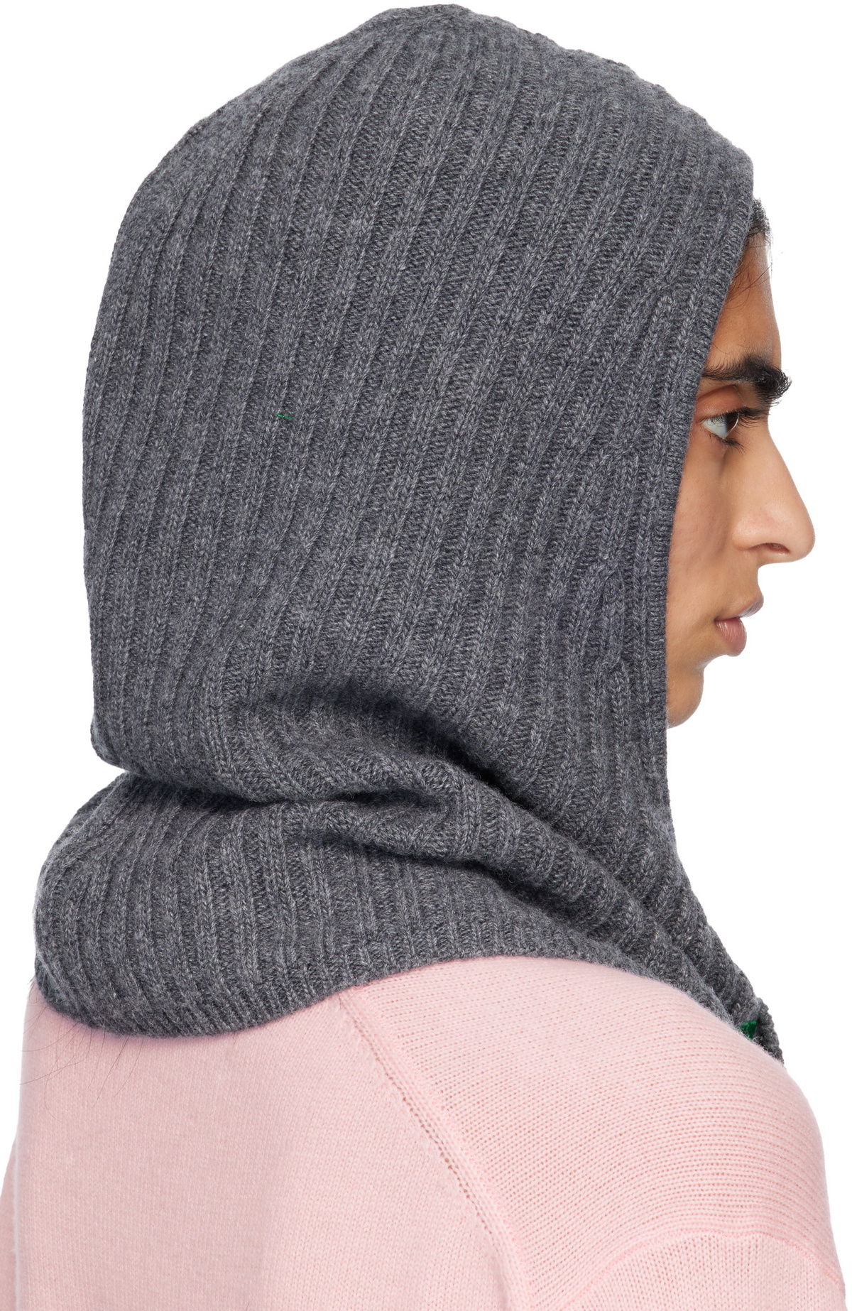 GANNI Gray Wool Mix Balaclava