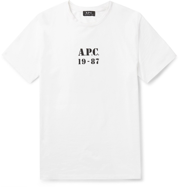 Photo: A.P.C. - Georges Logo-Print Cotton-Jersey T-Shirt - White