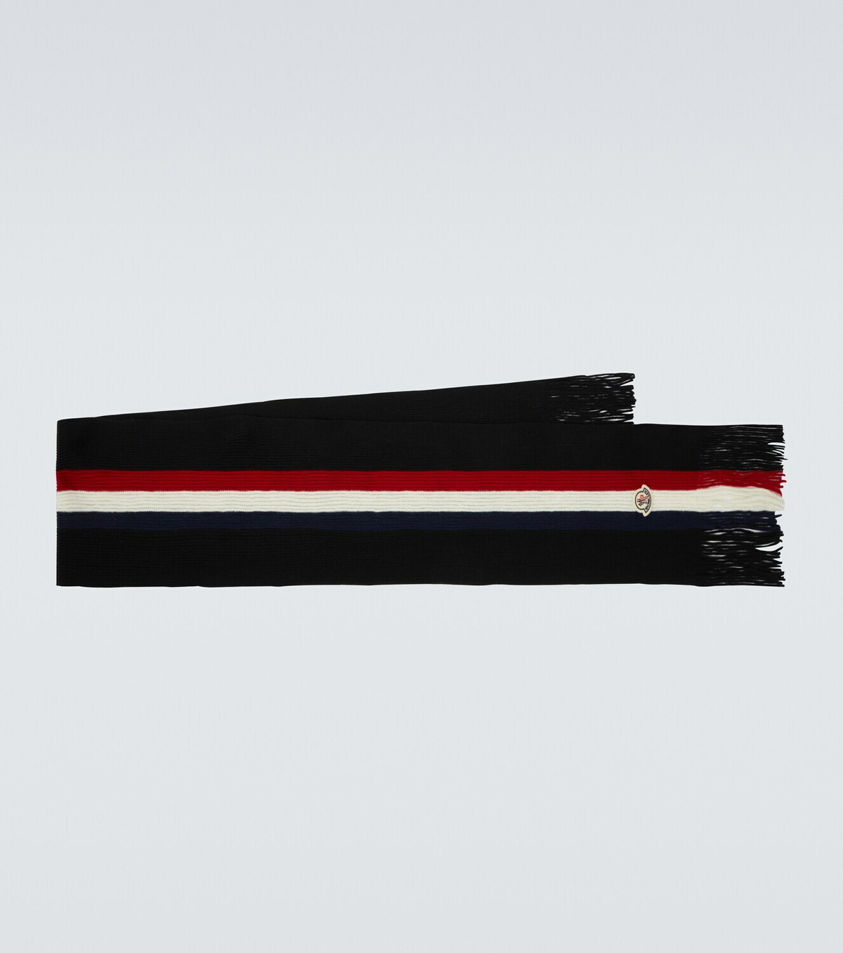 Moncler Fringed virgin wool scarf