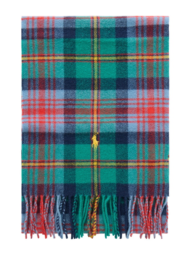 Photo: Polo Ralph Lauren - Fringed Logo-Embroidered Checked Recycled Wool-Blend Scarf