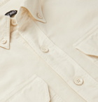 TOM FORD - Slim-Fit Button-Down Collar Brushed-Cotton Shirt - Neutrals