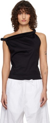 Róhe Black Sculptural Cotton Silk Top