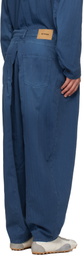 Hed Mayner Blue Pleated Jeans
