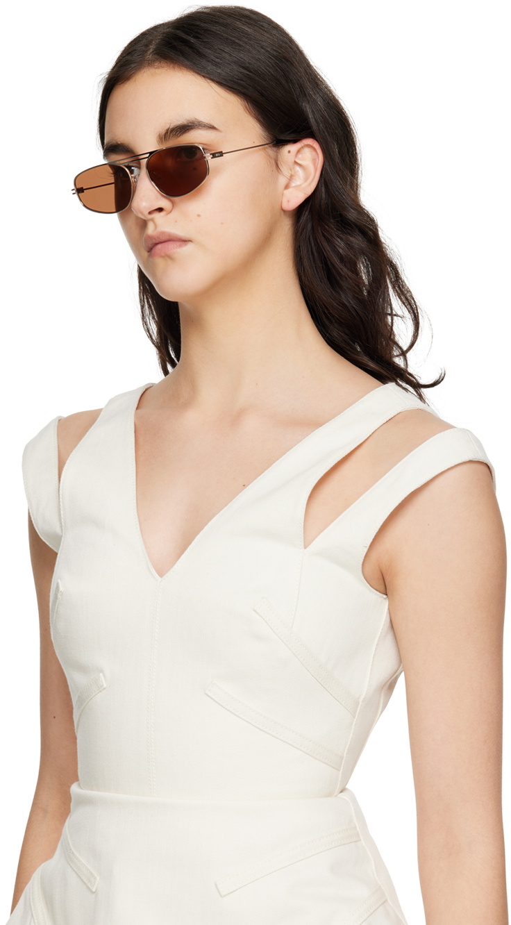 MCQ Gold Oval Sunglasses McQ Alexander McQueen display picture 3