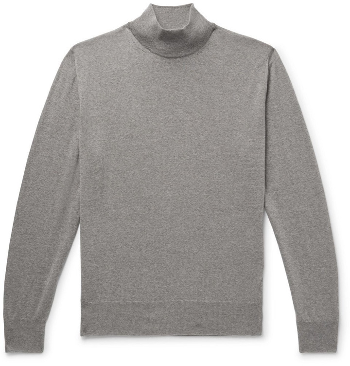 Photo: Canali - Slim-Fit Merino Wool Rollneck Sweater - Gray