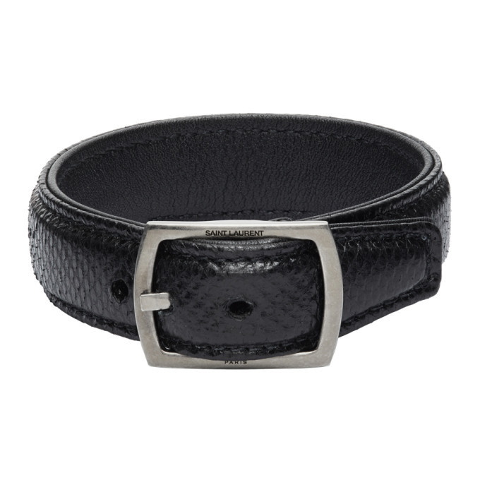 Photo: Saint Laurent Black Snake Embossed Bracelet