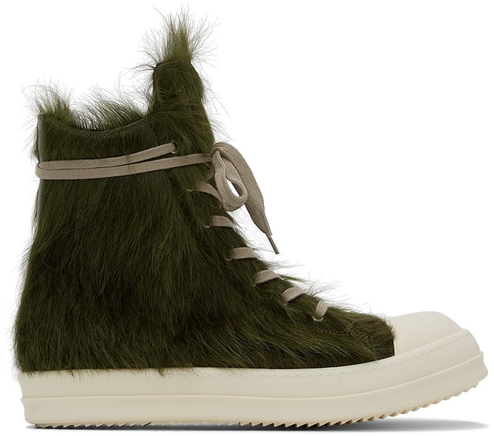 Photo: Rick Owens Green Pony Hair Sneakers