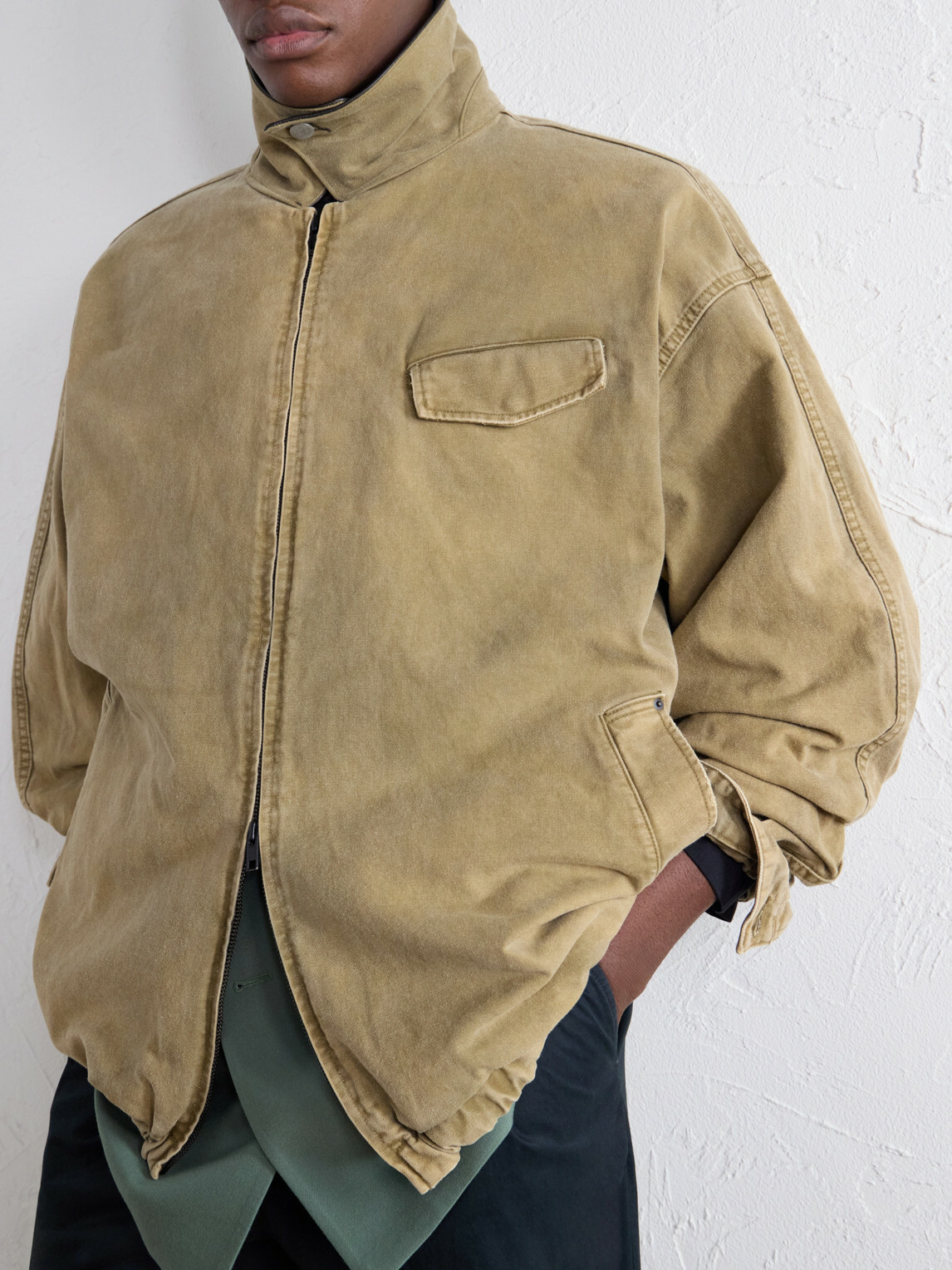 ssstein - Leather-Trimmed Cotton-Corduroy Jacket - Brown