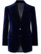 TOM FORD - Atticus Slim-Fit Cotton-Velvet Blazer - Blue