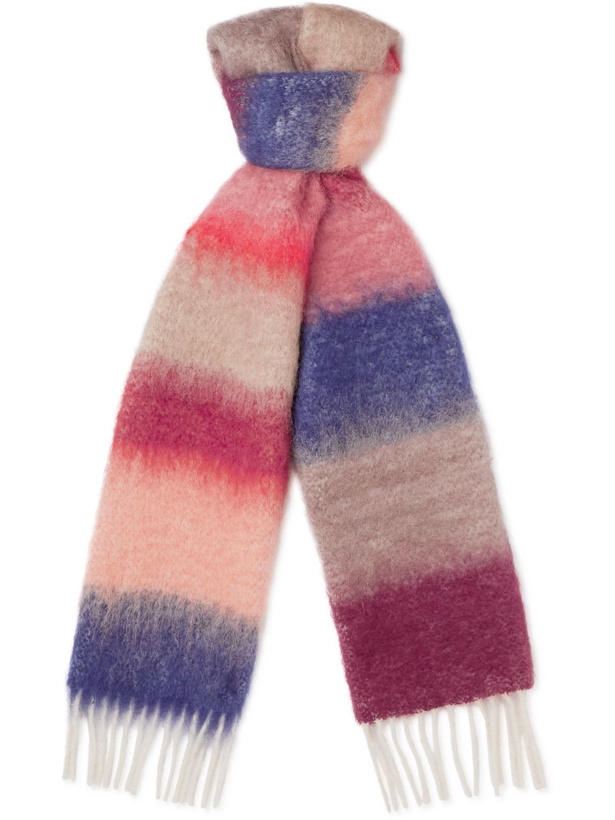 Photo: MANTAS EZCARAY - Matisse Fringed Striped Mohair-Blend Scarf