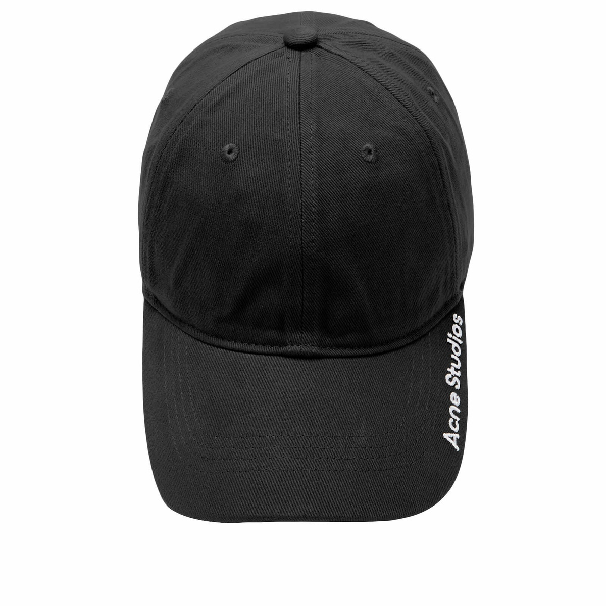 Acne Studios SIDE LOGO CAP BLACK×BLACK Acne Studios Men's Carliyt Side Logo Cap in Black Acne Studios