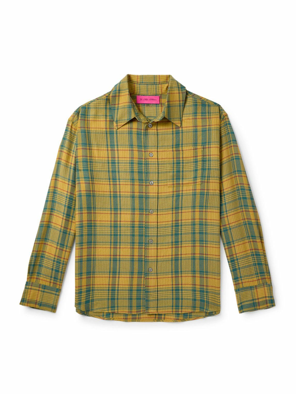 The Elder Statesman - Pashmina Checked Wool and Cashmere-Blend Shirt - Yellow