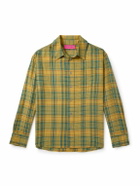 The Elder Statesman - Pashmina Checked Wool and Cashmere-Blend Shirt - Yellow