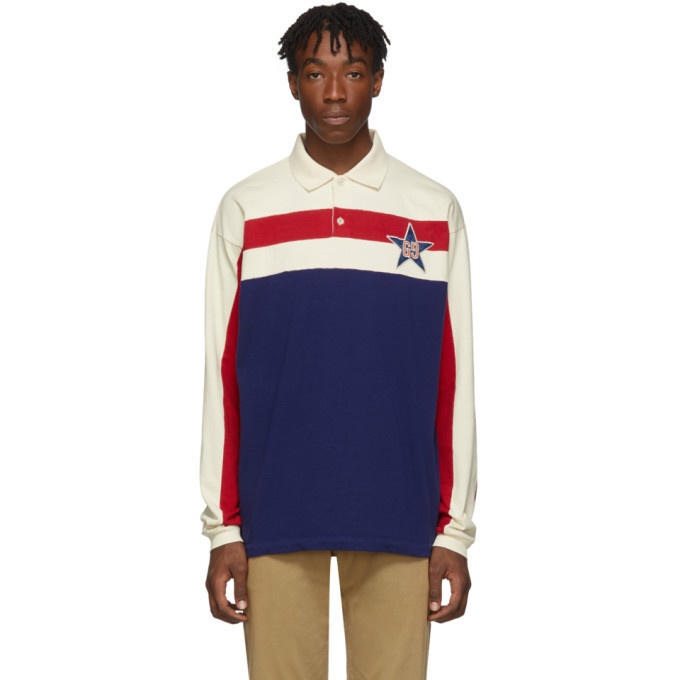 Photo: Gucci Blue Starpatch Long Sleeve Polo