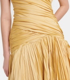 Marmar Halim Draped one-shoulder taffeta gown