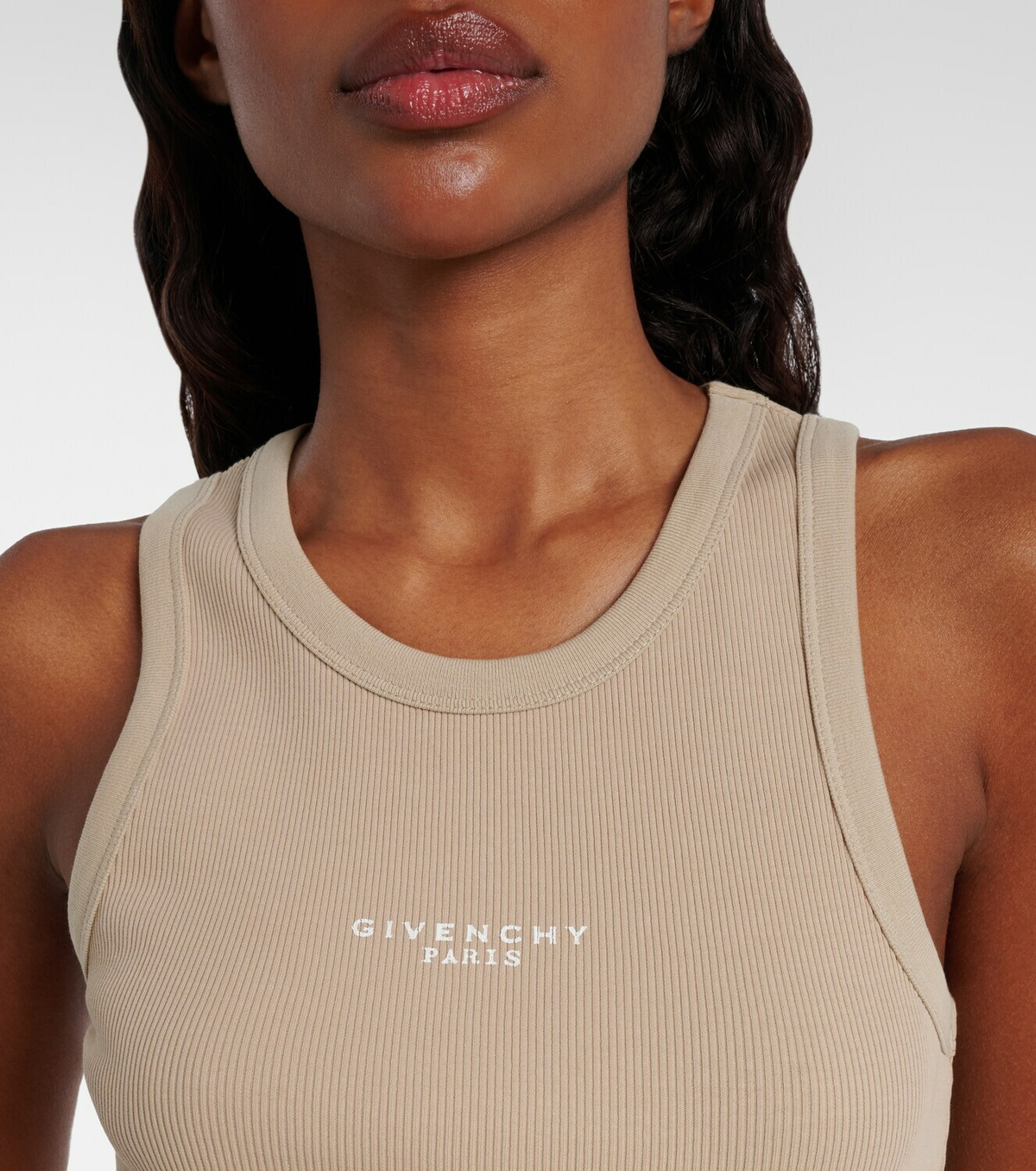 Givenchy Logo ribbed-knit cotton jersey tank top