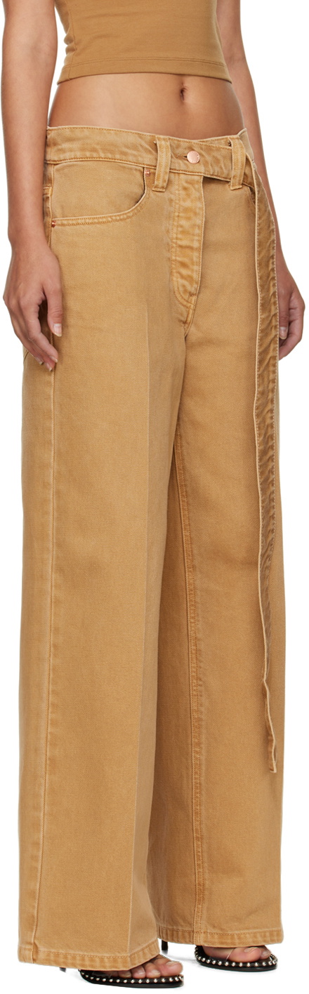 Alexander Wang Brown Belted Raver Jeans