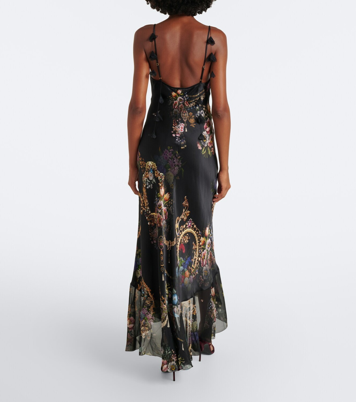 Camilla Floral silk satin slip dress
