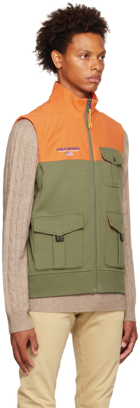 Polo Ralph Lauren Khaki & Orange Hybrid Vest Polo Ralph Lauren