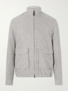 Herno - Houndstooth Linen-Blend Bomber Jacket - Gray