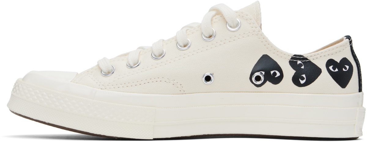 COMME des GARÇONS PLAY Off-White Converse Edition Chuck 70 Multi Heart Low Top Sneakers